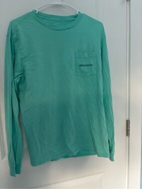Vineyard Vines Men's Long Sleeve Pocket Tee in Aqua